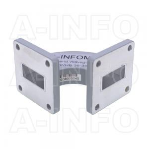 90WHB-38-38-20 WR90 Radius Bend Waveguide H-Plane 8.2-12.4GHz with Two Rectangular Waveguide Interfaces