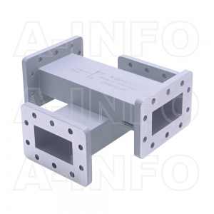 229W+C-40 WR229 Waveguide Cross Coupler W+C-XX Type 3.3-4.9GHz 40dB Coupling with Four Rectangular Waveguide Interfaces 