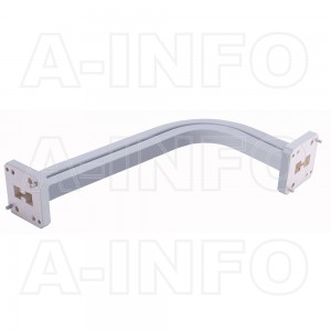 650DRWHB-88.9-152.4_Cu WRD650 Double Ridge Bend Waveguide H-Plane 6.5-18GHz with Two Double Ridge Waveguide Interfaces