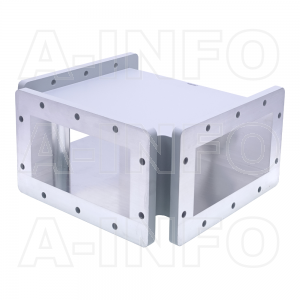 650WHT WR650 Waveguide H-Plane Tee 1.12-1.7GHz with Three Rectangular Waveguide Interfaces